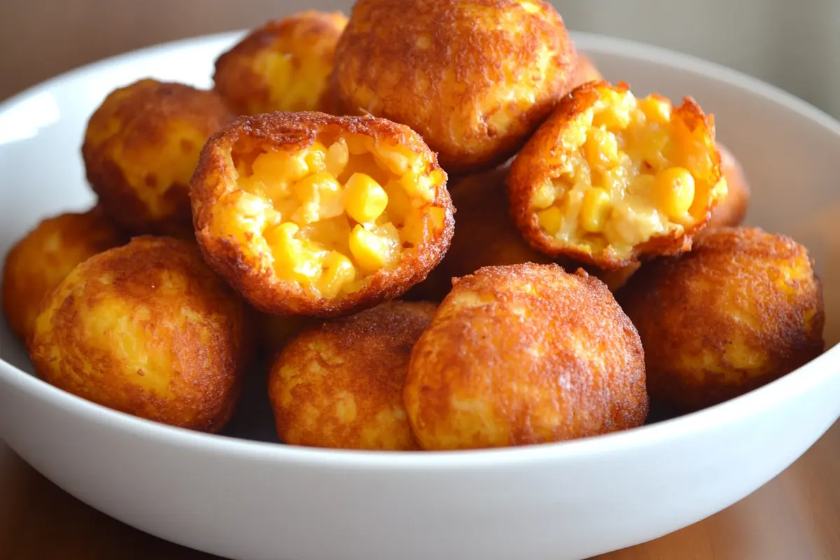 Cheesy corn fritters