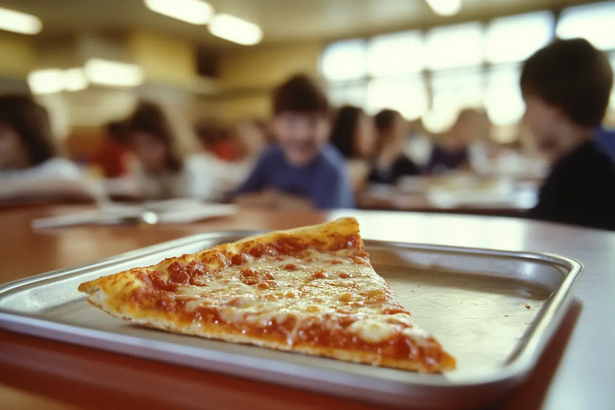 what is school lunch pizza made of