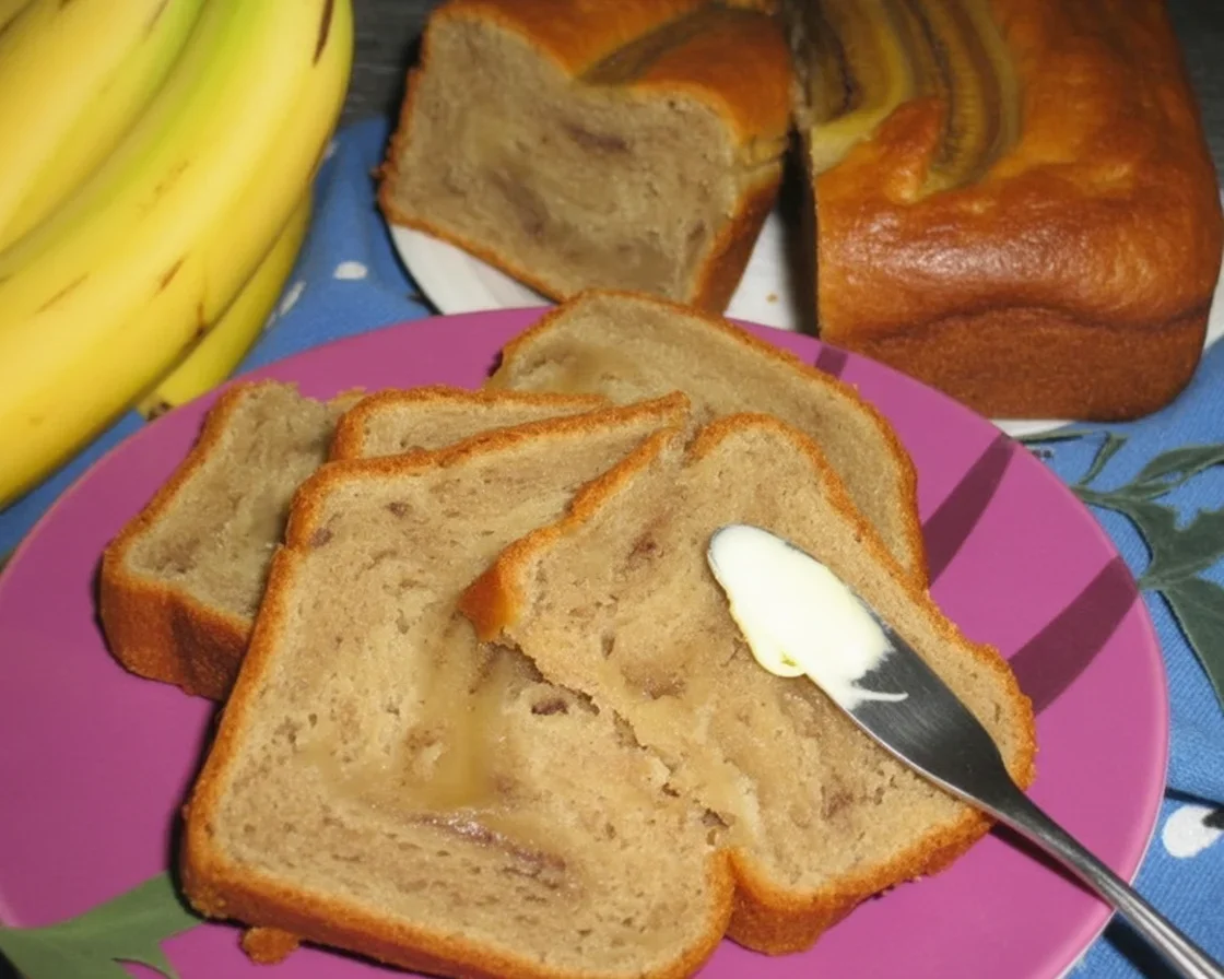 Moist and easy banana bread made with yellow cake mix and ripe bananas.