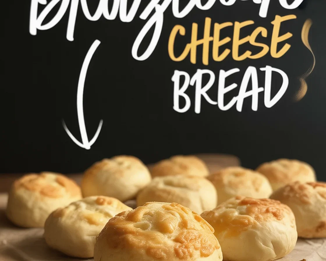 Homemade Brazilian cheese bread (Pão de Queijo) made with tapioca flour and cheese.