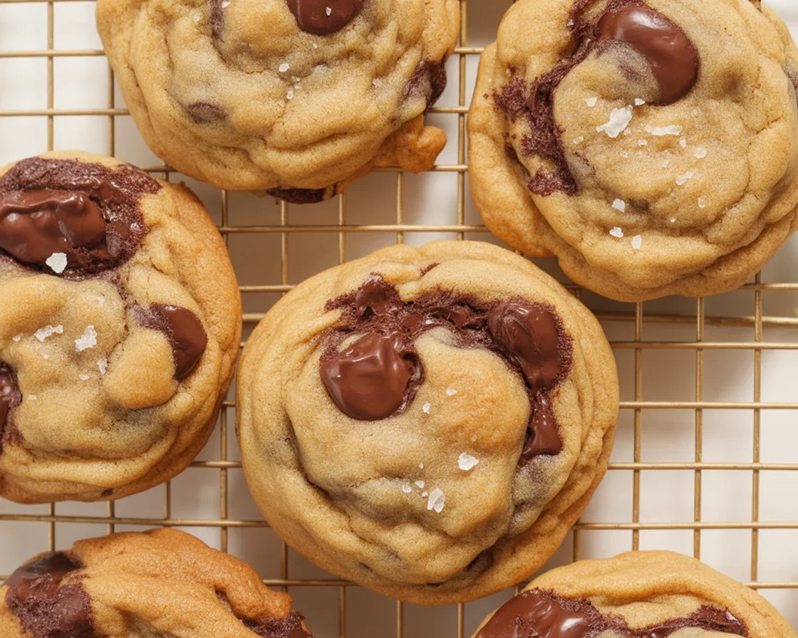 Delicious batch of Hershey chocolate chip cookies with gooey chocolate chips.